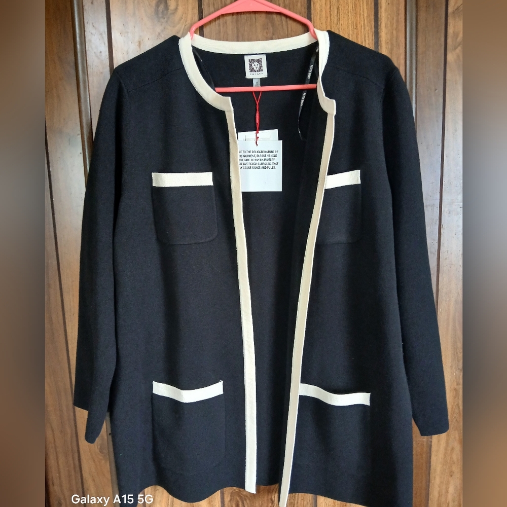Anne Klein Women's Open Front Cardigan/Blazer Size M